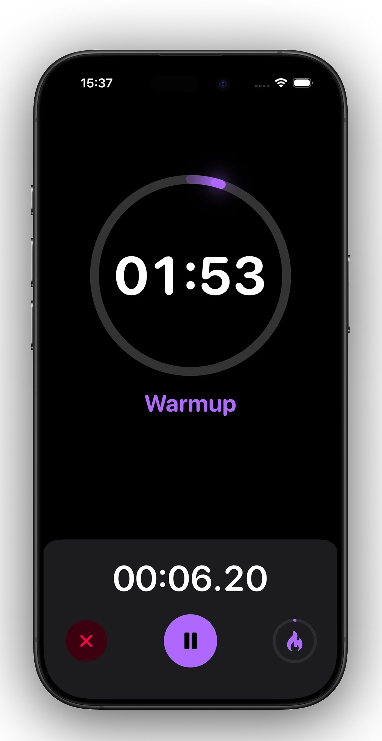 Active Timer screen